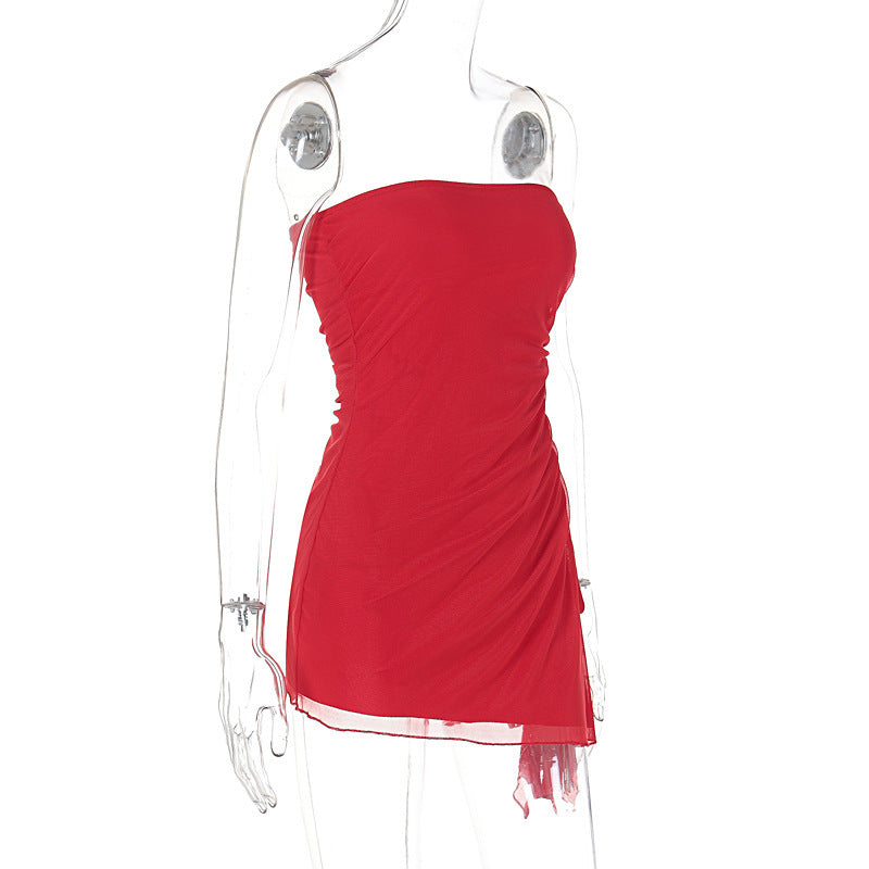 Tube-top Split Dress Summer Ins Fashion Backless Short Dresses For Women