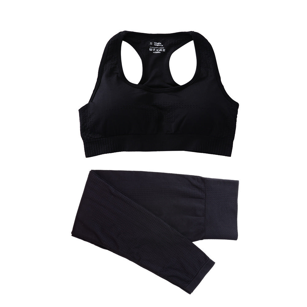 2PCS Seamless Yoga Set for Women – High Waist Leggings & Sports Top Workout Tracksuit | Infinity Bazaar