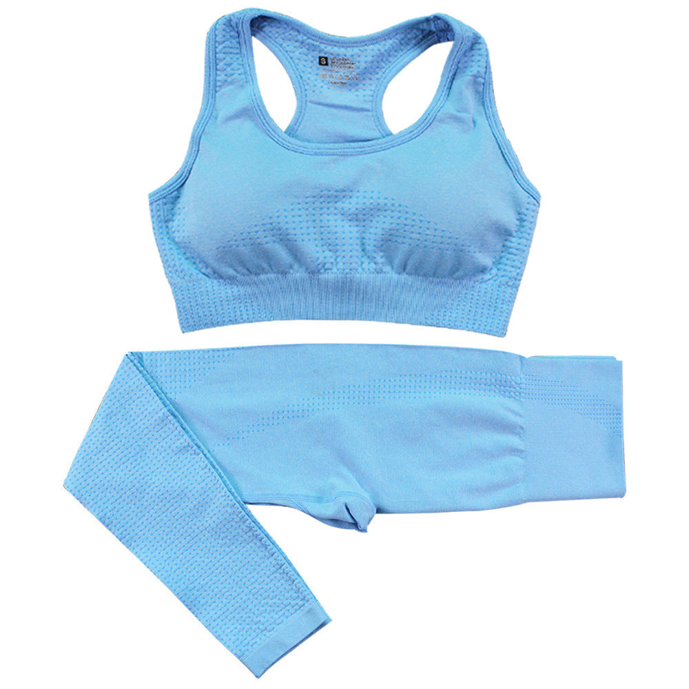 2PCS Seamless Yoga Set for Women – High Waist Leggings & Sports Top Workout Tracksuit | Infinity Bazaar