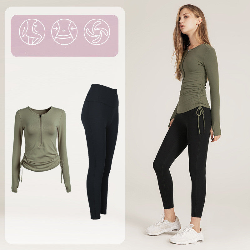 European and American Drawstring Yoga Wear