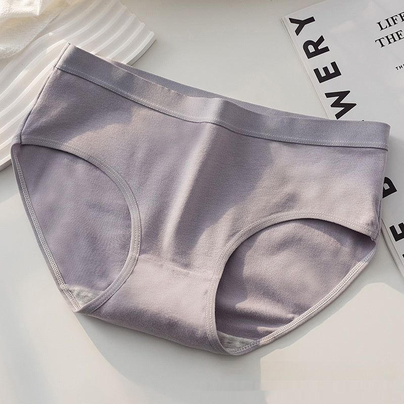 Women's Cotton Underwear Cotton Mid Waist Traceless Briefs Cotton