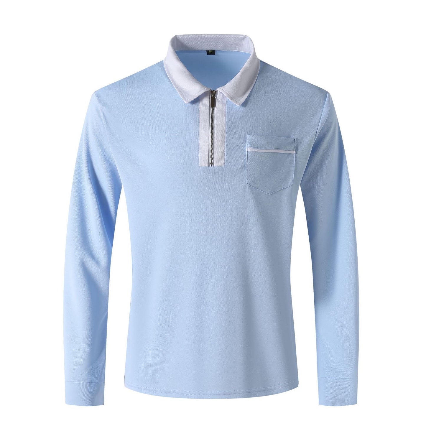 Autumn & Spring Mens Long Sleeve Zipper Polo Shirts