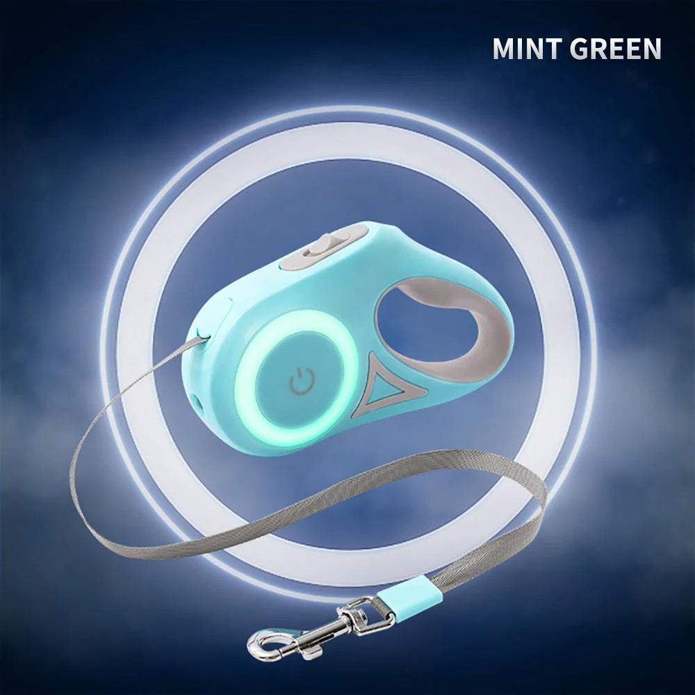 3M & 5M Retractable Dog Leash with LED Light – Tangle-Free, Durable Traction Rope for Small, Medium, Large Dogs & Cats | Infinity Bazaar