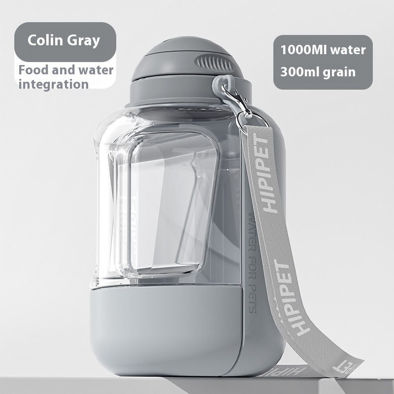 2-in-1 Dog Water & Food Bottle – Portable Leakproof Pet Dispenser with Valve Control, 1000ml/1500ml Capacity | Infinity Bazaar
