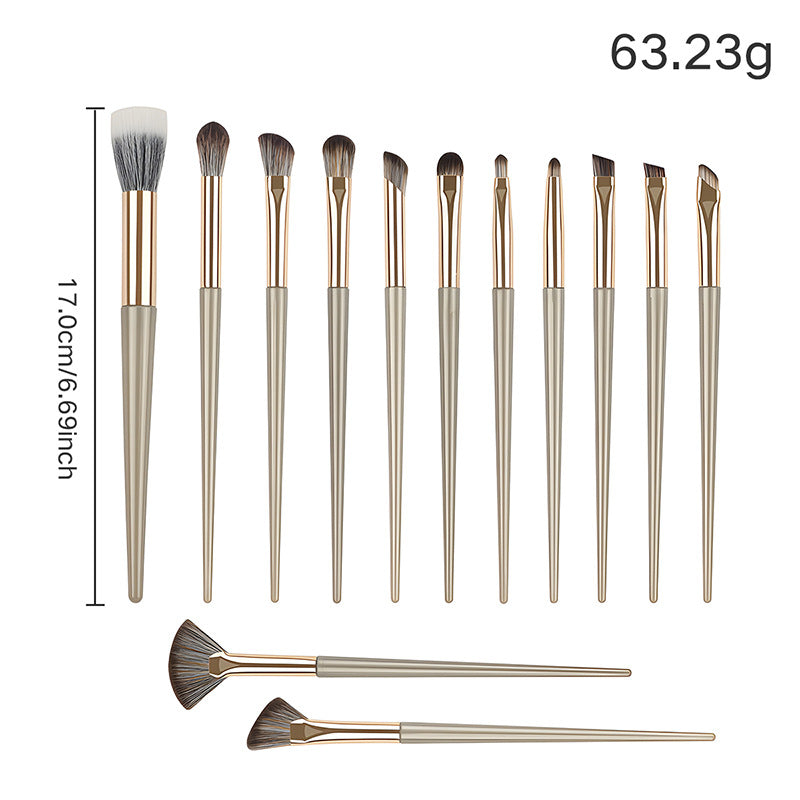 Gilded Makeup Brush Set – 5 to 15-Piece Synthetic Fiber Brushes for Face & Eyes with Long Plastic Handles | Infinity Bazaar