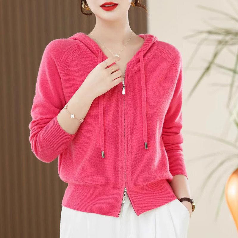 Women's Lapel Knitted Cardigan Sweater