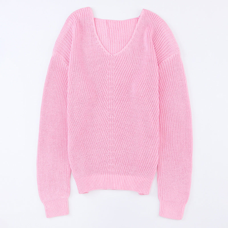 Threaded Long Sleeve Women's Autumn & Spring Slim Fit Pullover Simple Style Top