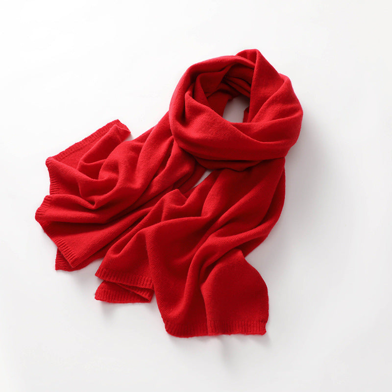 Women's Cashmere Pure Color Warm Keeping Neck Scarf