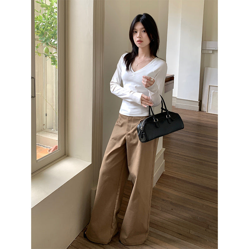 Sweet And Spicy Long-sleeved Shoulder T-shirt Top