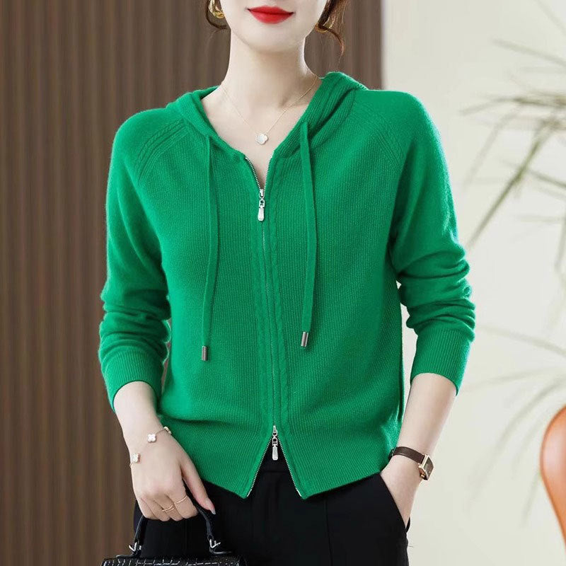 Women's Lapel Knitted Cardigan Sweater