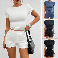 Women's white short and top set