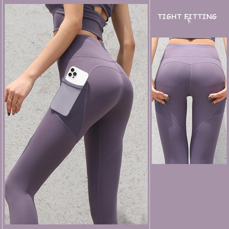 Women’s Seamless Push-Up Gym Leggings with Pockets – High Waist Running, Yoga & Fitness Pants | Infinity Bazaar