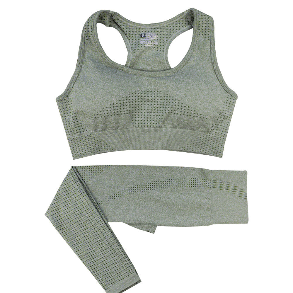 2PCS Seamless Yoga Set for Women – High Waist Leggings & Sports Top Workout Tracksuit | Infinity Bazaar