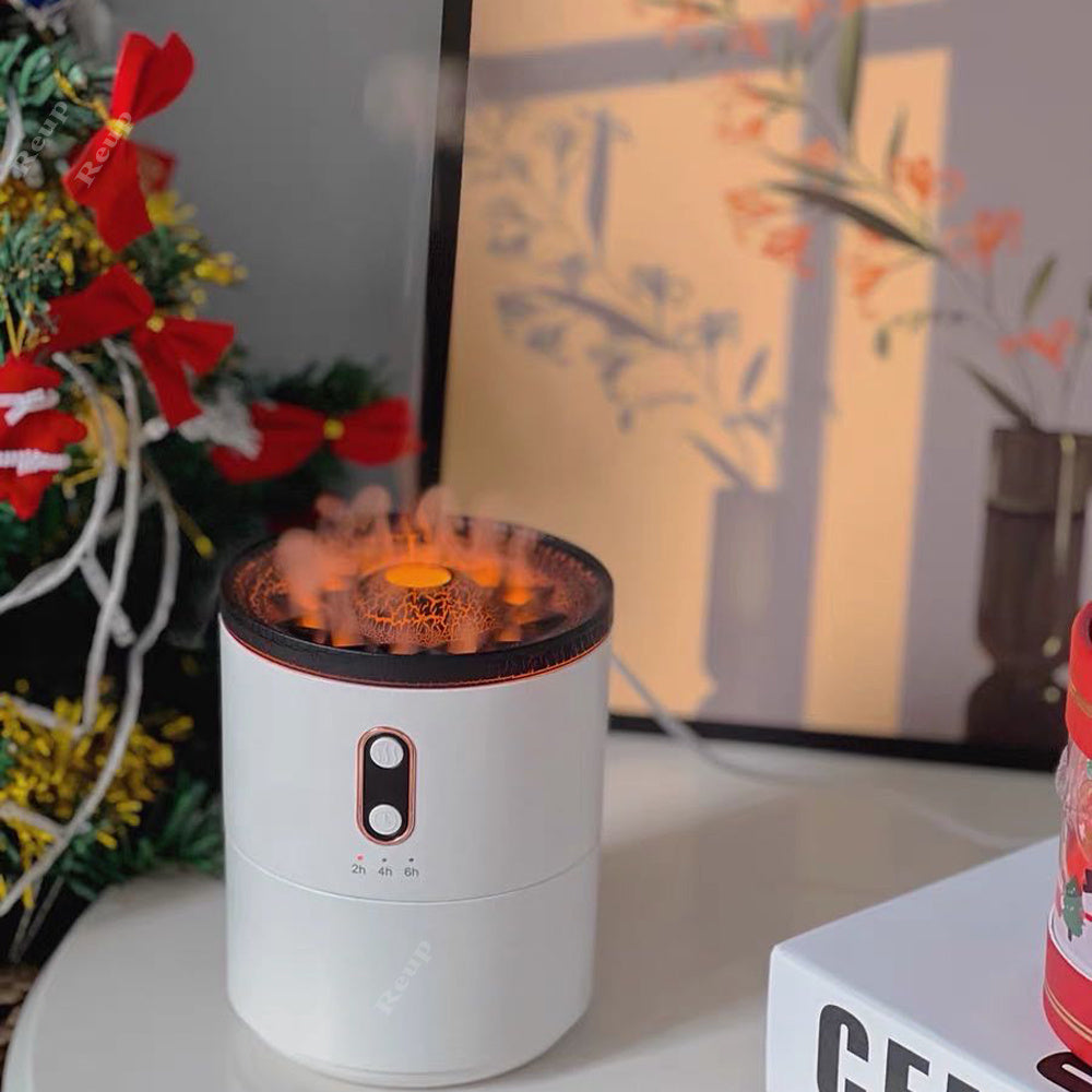 Volcanic Flame Aroma Essential Oil Diffuser – USB Portable Jellyfish Air Humidifier with Night Light & Fragrance