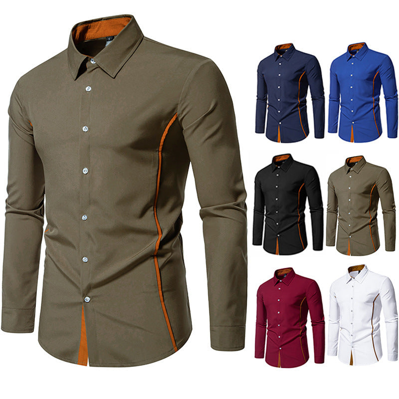 Contrast Color Casual Colour Button Up shirts