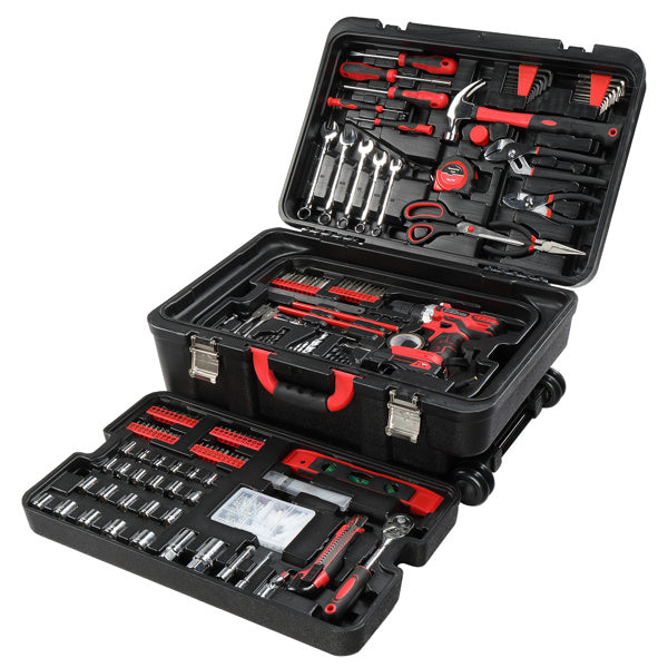 599-Piece Rolling Tool Set with 21V Cordless Drill – Heavy-Duty Home & Auto Repair Kit with Chrome-Plated Tools & Mobile Toolbox | Infinity Bazaar