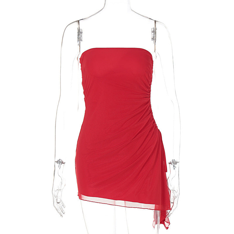 Tube-top Split Dress Summer Ins Fashion Backless Short Dresses For Women
