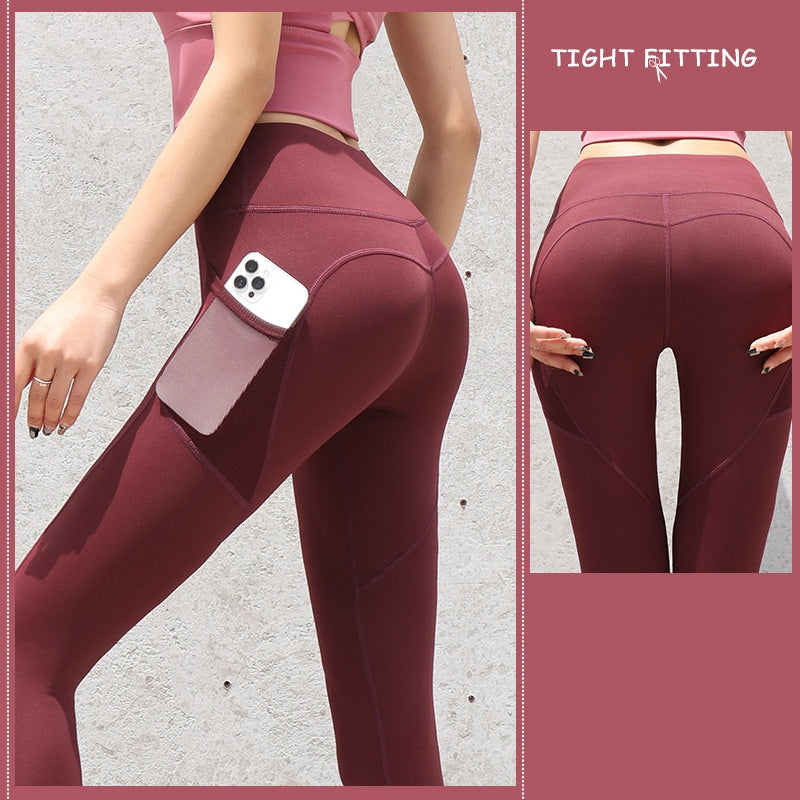 Women’s Seamless Push-Up Gym Leggings with Pockets – High Waist Running, Yoga & Fitness Pants | Infinity Bazaar
