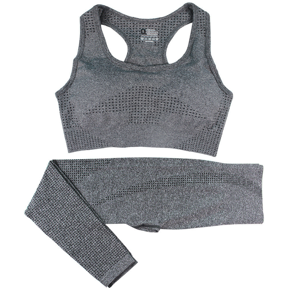 2PCS Seamless Yoga Set for Women – High Waist Leggings & Sports Top Workout Tracksuit | Infinity Bazaar