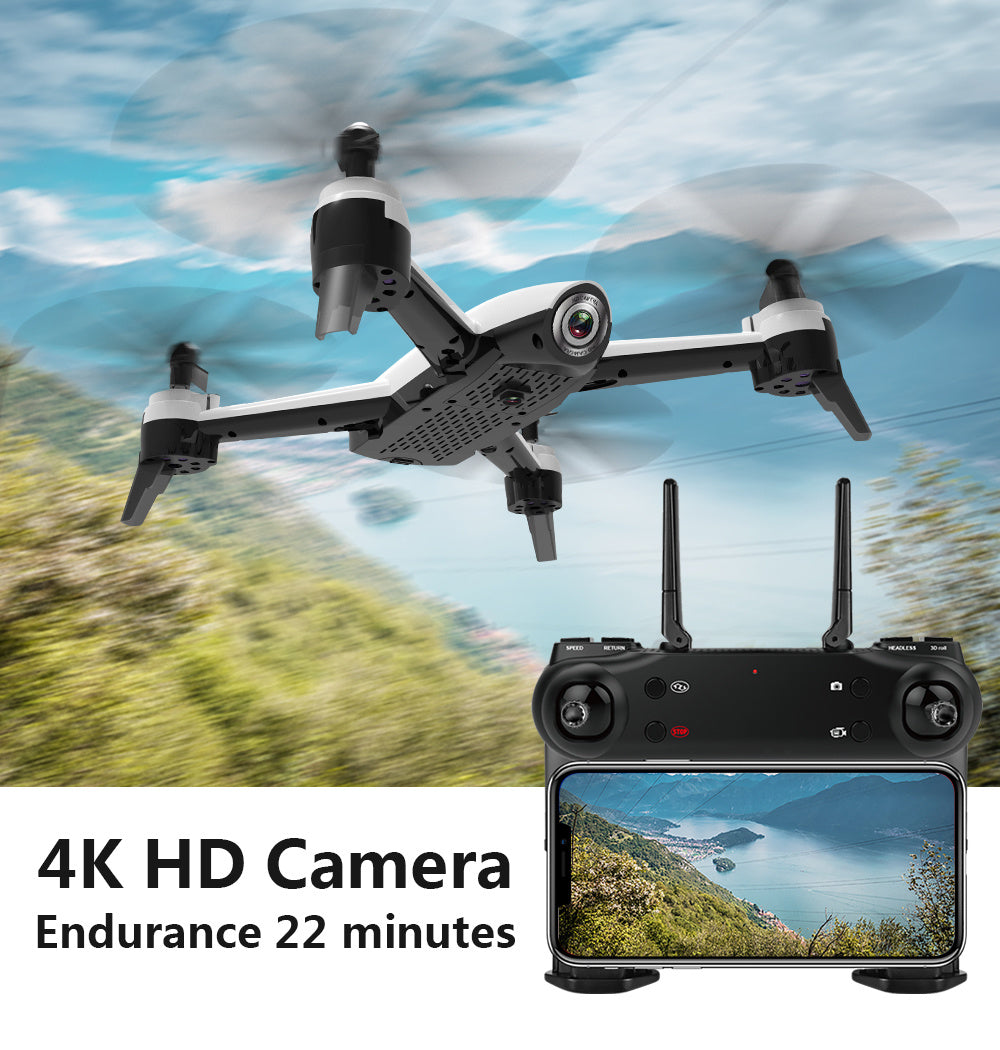 4K HD Aerial Drone with Optical Flow, Dual Camera & APP Control – 22-Min Flight, Trajectory Mode, Headless Mode, 3 Battery Options | Infinity Bazaar