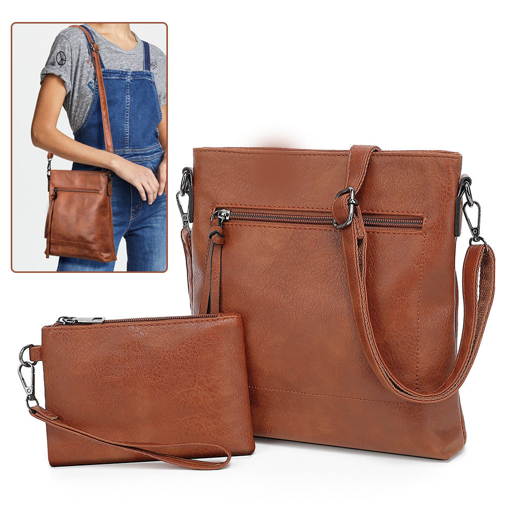 Women’s Large Capacity Tote Shoulder Bag | Elegant PU Leather Handbag with Inner Pouch | 25x27x5.5cm | Infinity Bazaar