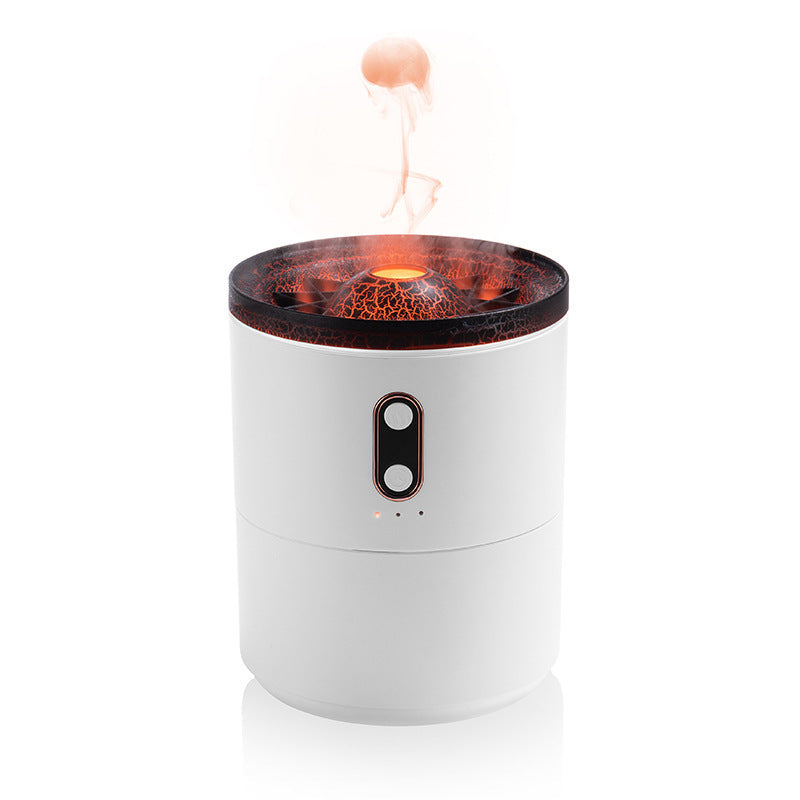 Volcanic Flame Aroma Essential Oil Diffuser – USB Portable Jellyfish Air Humidifier with Night Light & Fragrance