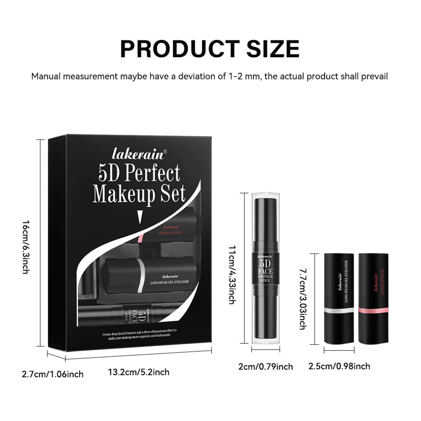 5-Piece Eyeliner & Lip Liner Contour Stick Set – 5D Face Makeup Kit for Eyes, Lips & Cheeks | Festival Edition | Infinity Bazaar