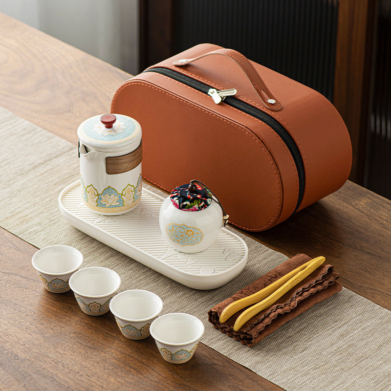 Tea Set Suit Ceramic One Pot Four Cups Gift Box