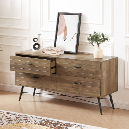 4-drawer Walnut TV Cabinet