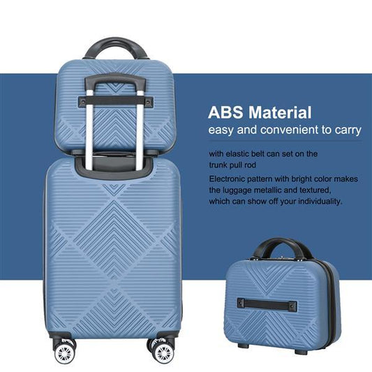 2-Piece Lightweight ABS Luggage Set – 20" Carry-On Suitcase & 14" Cosmetic Travel Case | Infinity Bazaar