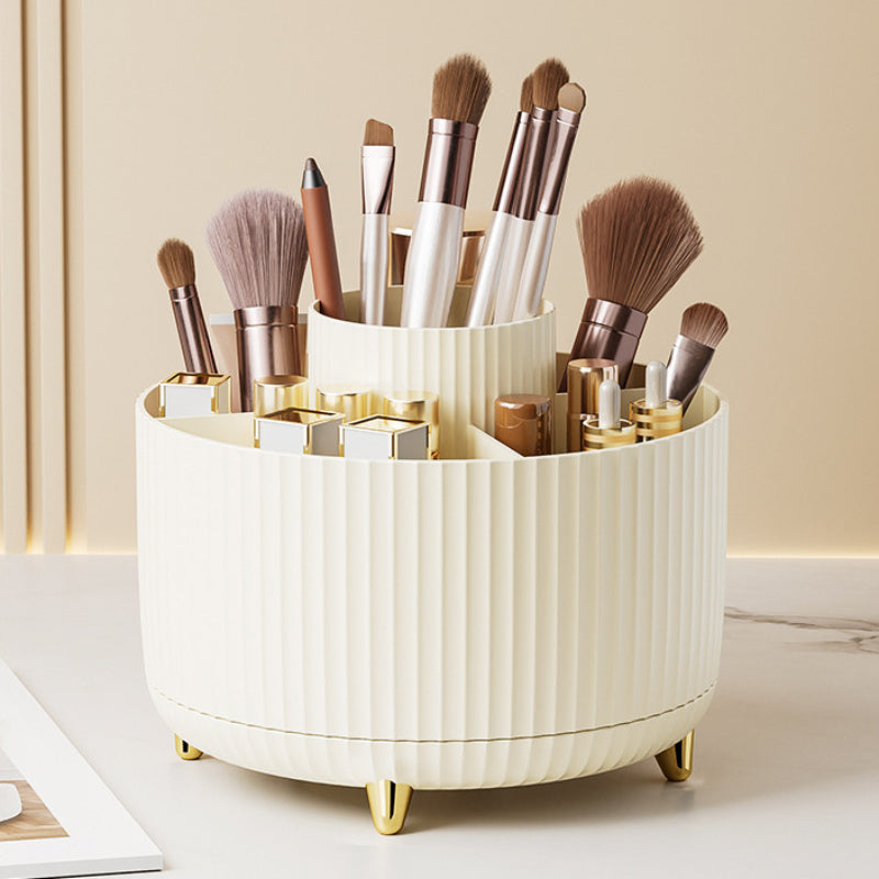 360° Rotating Makeup Brush Holder – Large-Capacity Acrylic Cosmetic Organizer for Brushes, Lipsticks, Eyebrow Pencils & Jewelry | Infinity Bazaar