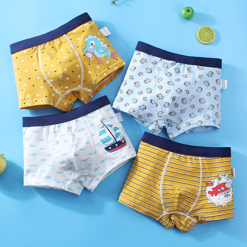 Boys Cartoon Cotton Boxer Shorts Suit