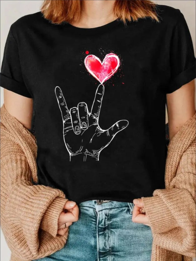Love Valentine'S Day T-Shirt,   Couple T-Shirt, Couple Christmas, Fashion Casual T-Shirt, Short-Sleeved T-Shirt