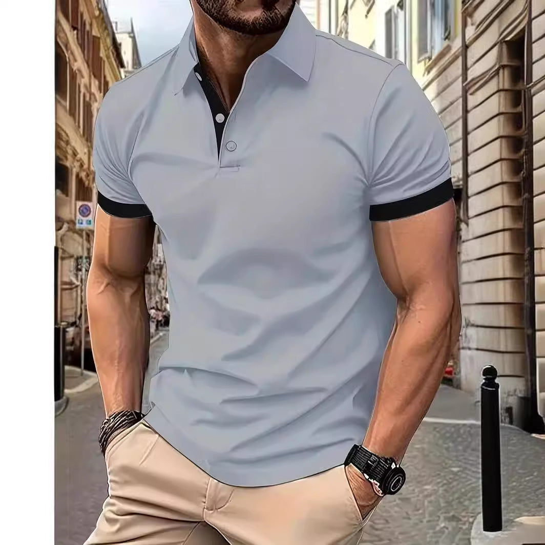 3D Solid Color Lapel Polo Shirt – Casual Slim Fit Pullover for Men, Short Sleeve Summer Style | Infinity Bazaar