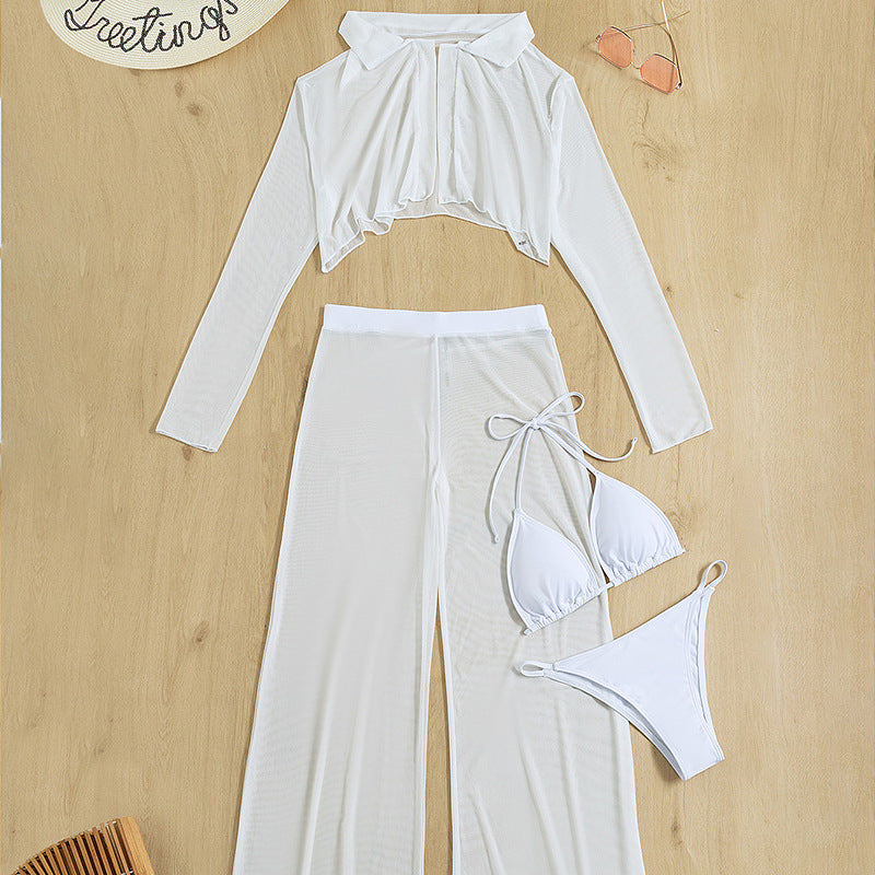 Women's Summer Beach Swimsuit Split Four-piece Set