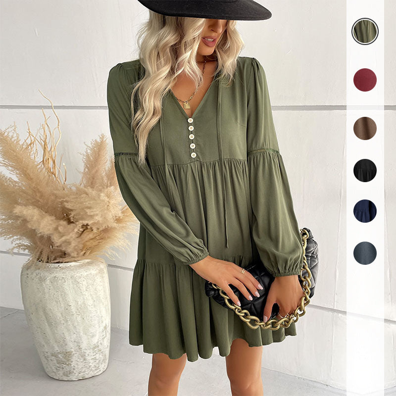 Long Sleeve Loose Mini Dress
