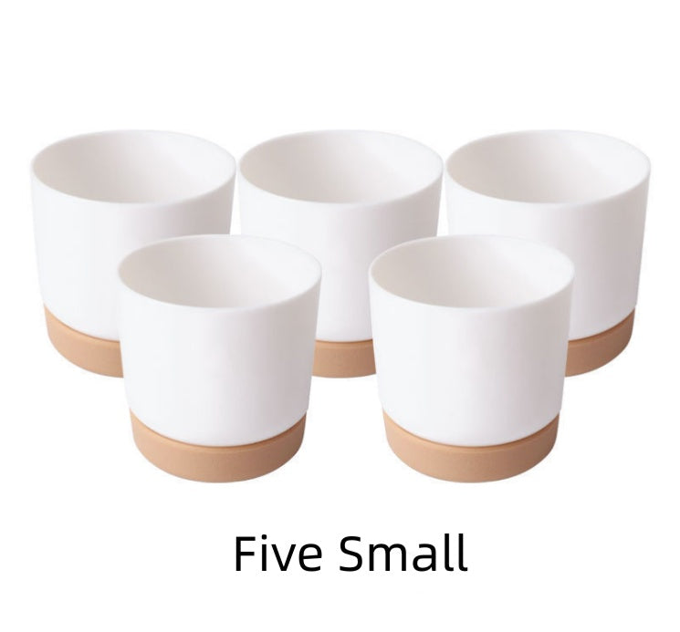 Self-absorbent Resin Succulents Melamine Plastic White Flower Pot Tool Stone