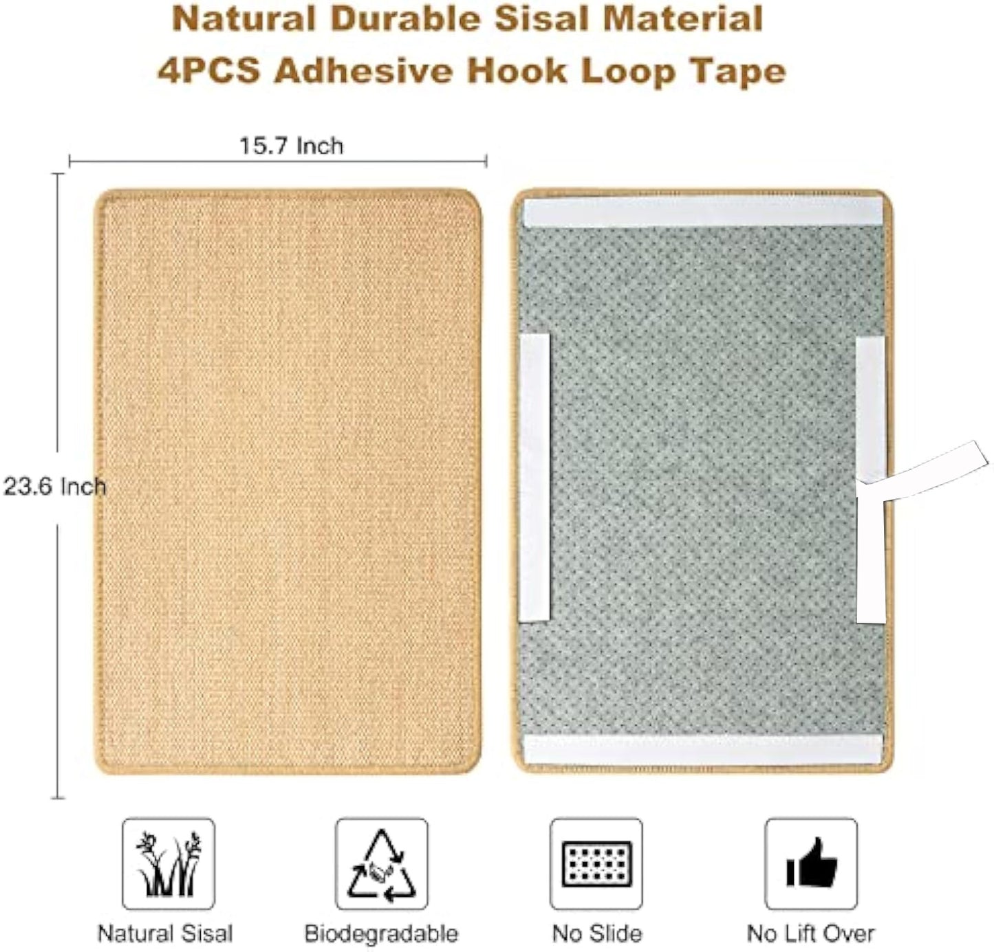 Cat Scratch Pad Cat Scratching Pad With Adhesive Hook Tape Scratching Pads For Indoor Cats Stick On Floor Couch As Cat Scratch Furniture Protector Cat Wall Scratcher