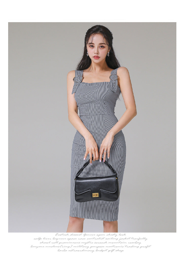 Women's Slim Fit Waist Trimming Spaghetti Straps Slim Fit Dress