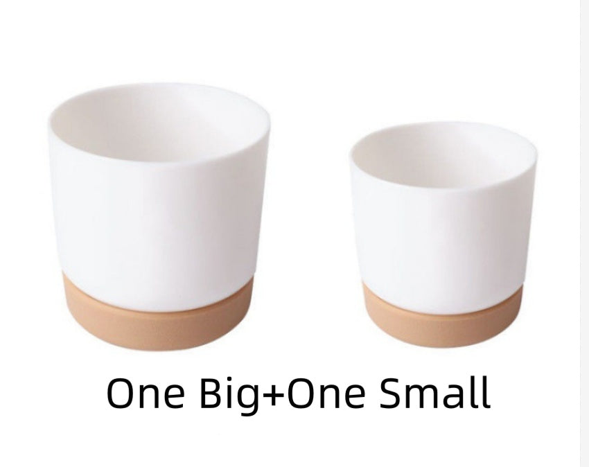 Self-absorbent Resin Succulents Melamine Plastic White Flower Pot Tool Stone