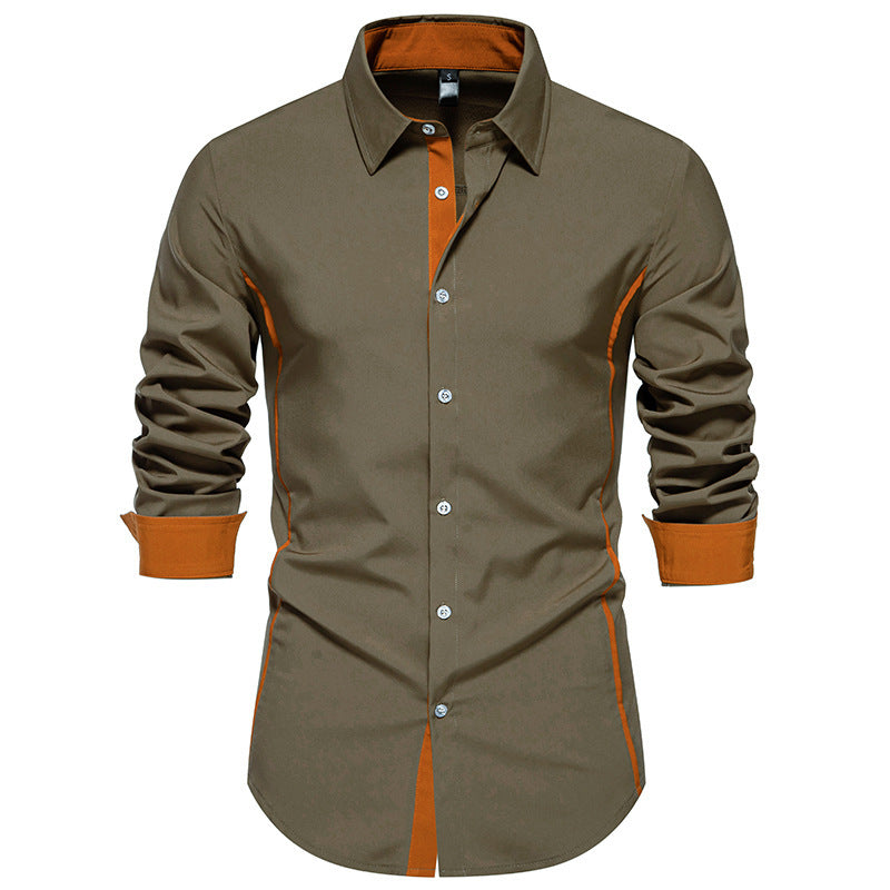Contrast Color Casual Colour Button Up shirts