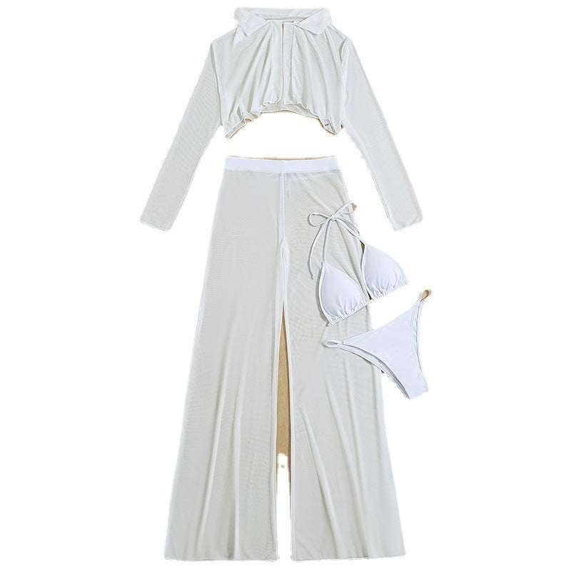 Women's Summer Beach Swimsuit Split Four-piece Set
