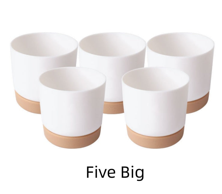 Self-absorbent Resin Succulents Melamine Plastic White Flower Pot Tool Stone
