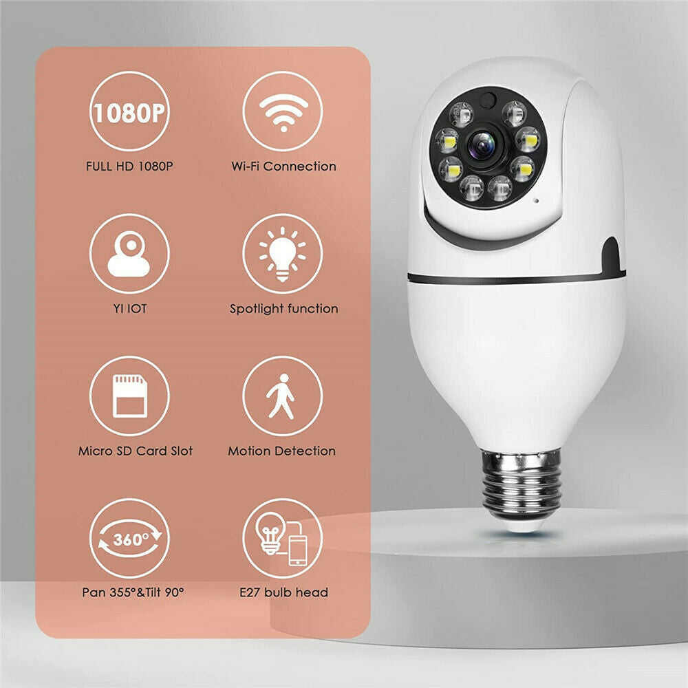 Light Bulb Camera 1080P HD Wireless WiFi Smart Home Security Camera – Discreet & Powerful Surveillance