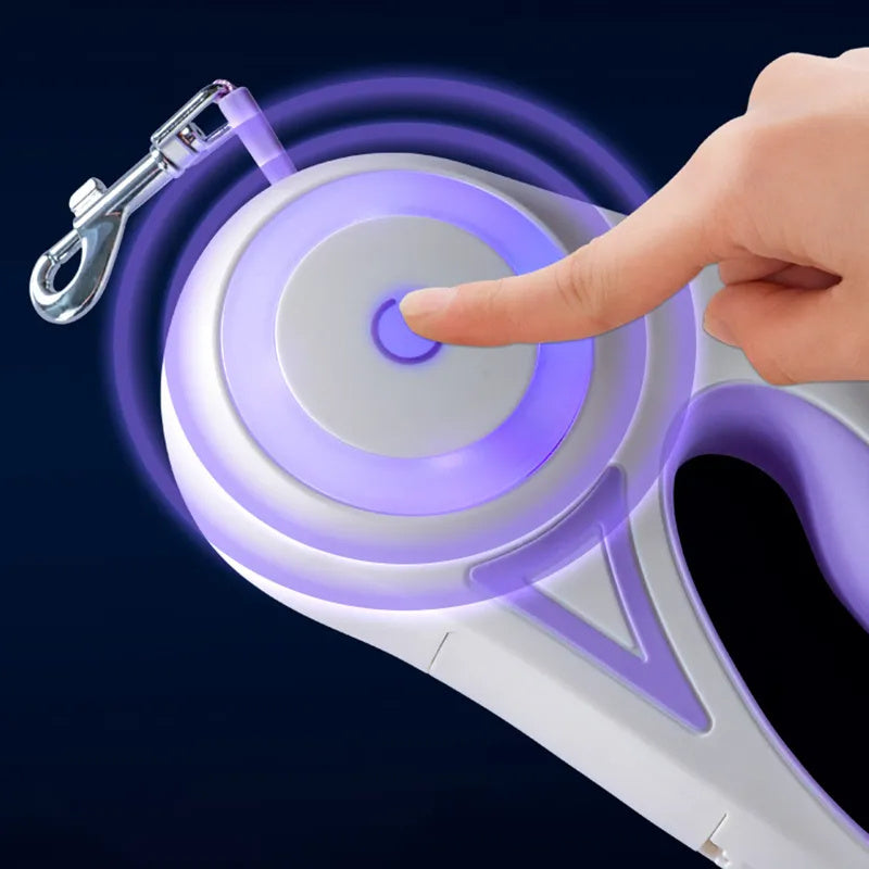 3M & 5M Retractable Dog Leash with LED Light – Tangle-Free, Durable Traction Rope for Small, Medium, Large Dogs & Cats | Infinity Bazaar