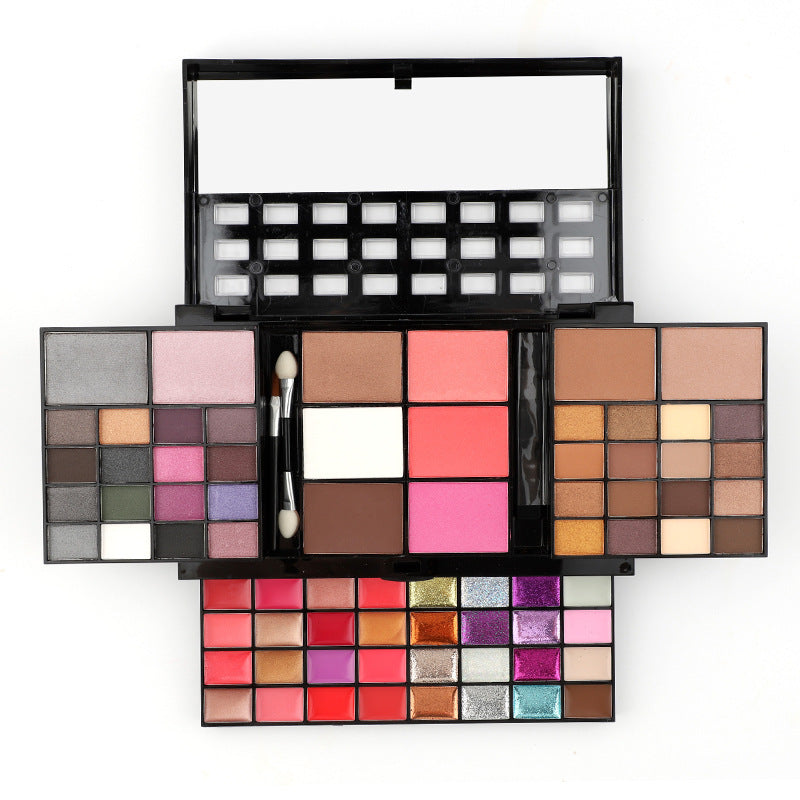 74-Color All-in-One Makeup Palette – Eyeshadow, Lip Gloss, Blush, Highlighter & Contour Kit with Mirror | Infinity Bazaar