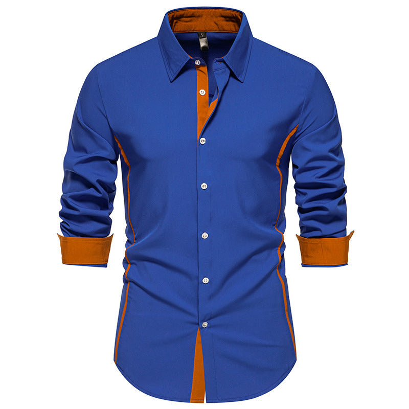 Contrast Color Casual Colour Button Up shirts