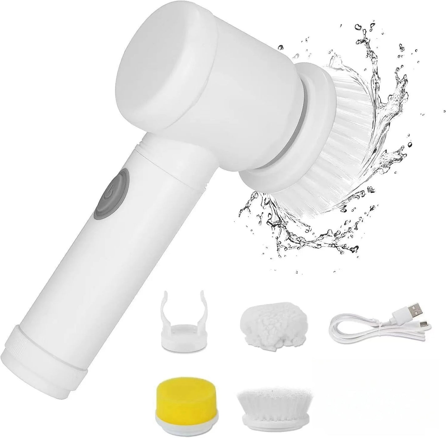 Electric Spin Scrubber – Power Bathroom Cleaning Brush with 5 Replaceable Brush Heads