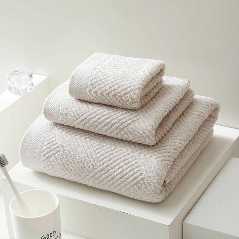 Pure Cotton Plain Three-piece 32-strand Bath Towel