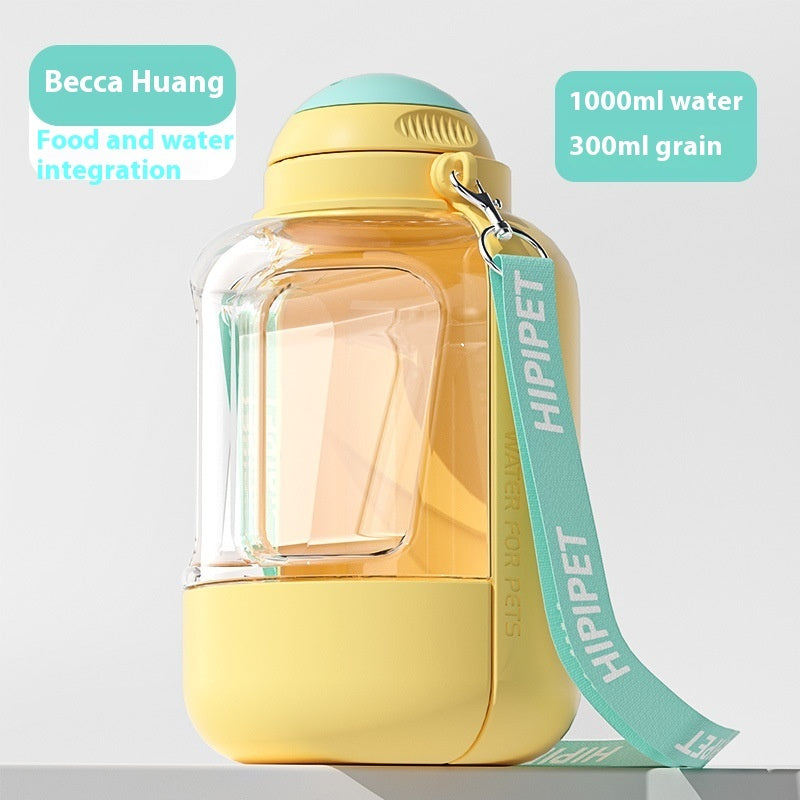 2-in-1 Dog Water & Food Bottle – Portable Leakproof Pet Dispenser with Valve Control, 1000ml/1500ml Capacity | Infinity Bazaar